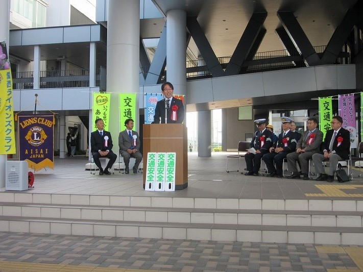 出発式での市長挨拶