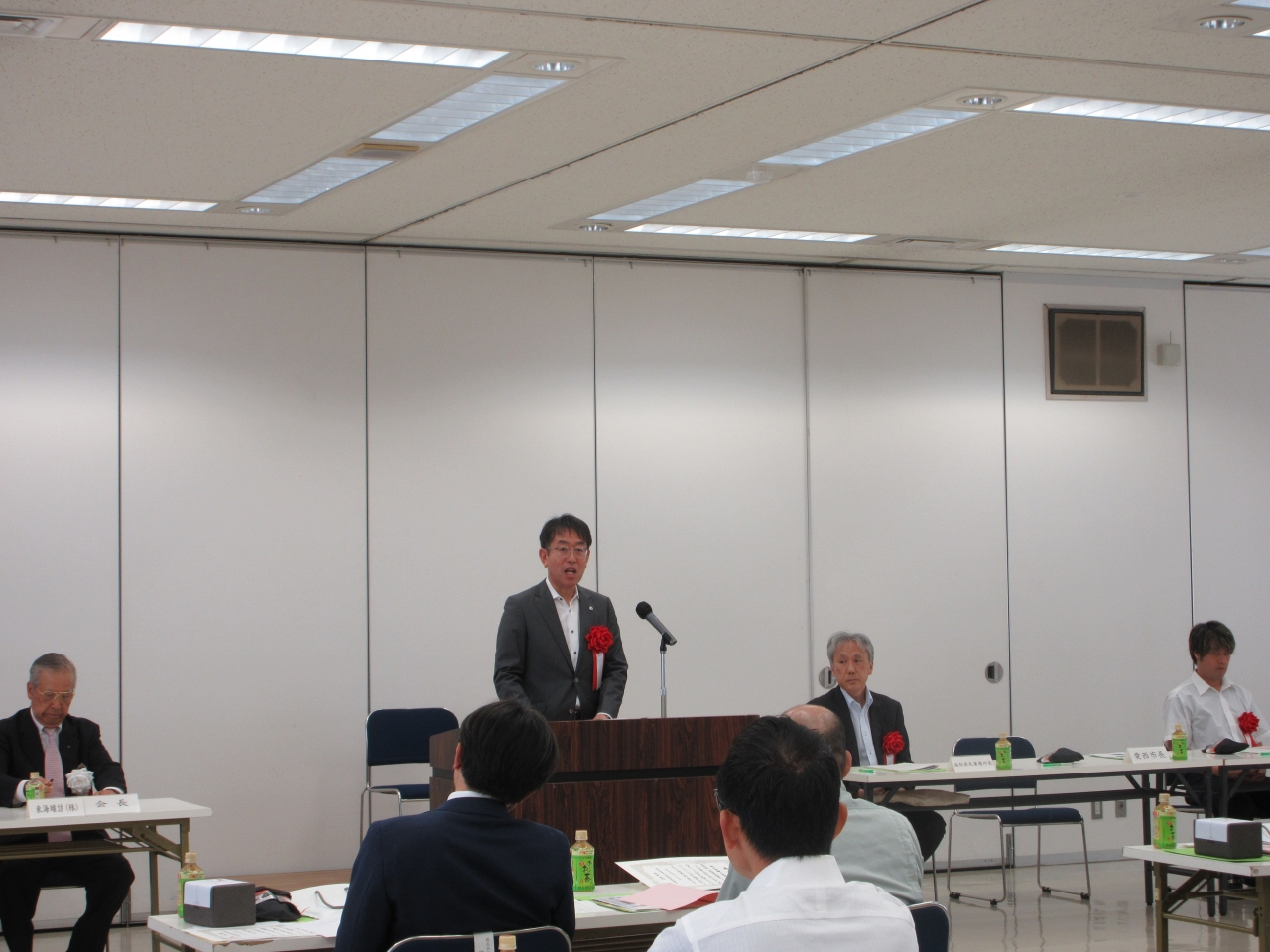 防火危険物安全協会定期総会での市長挨拶の様子